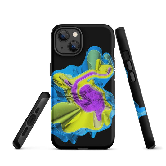 Cool Colorful Waves Double Layered Impact Resistant Tough iPhone Case 3D Wrap Matte or Glossy Finish CREATIVETECH