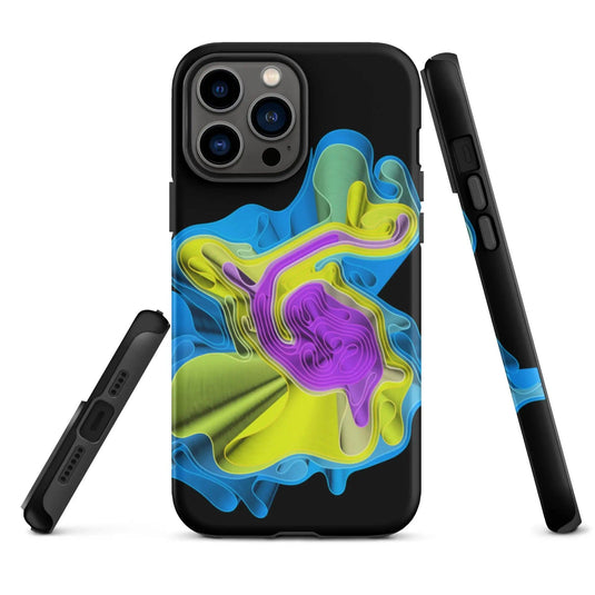 Cool Colorful Waves Double Layered Impact Resistant Tough iPhone Case 3D Wrap Matte or Glossy Finish CREATIVETECH