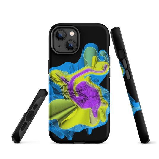 Cool Colorful Waves Double Layered Impact Resistant Tough iPhone Case 3D Wrap Matte or Glossy Finish CREATIVETECH