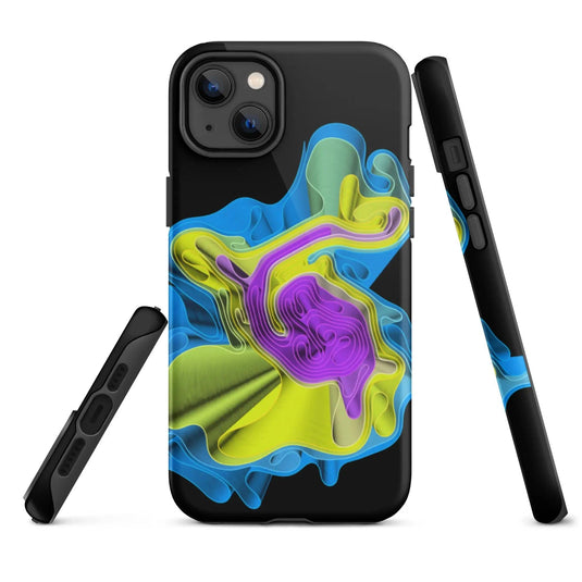 Cool Colorful Waves Double Layered Impact Resistant Tough iPhone Case 3D Wrap Matte or Glossy Finish CREATIVETECH