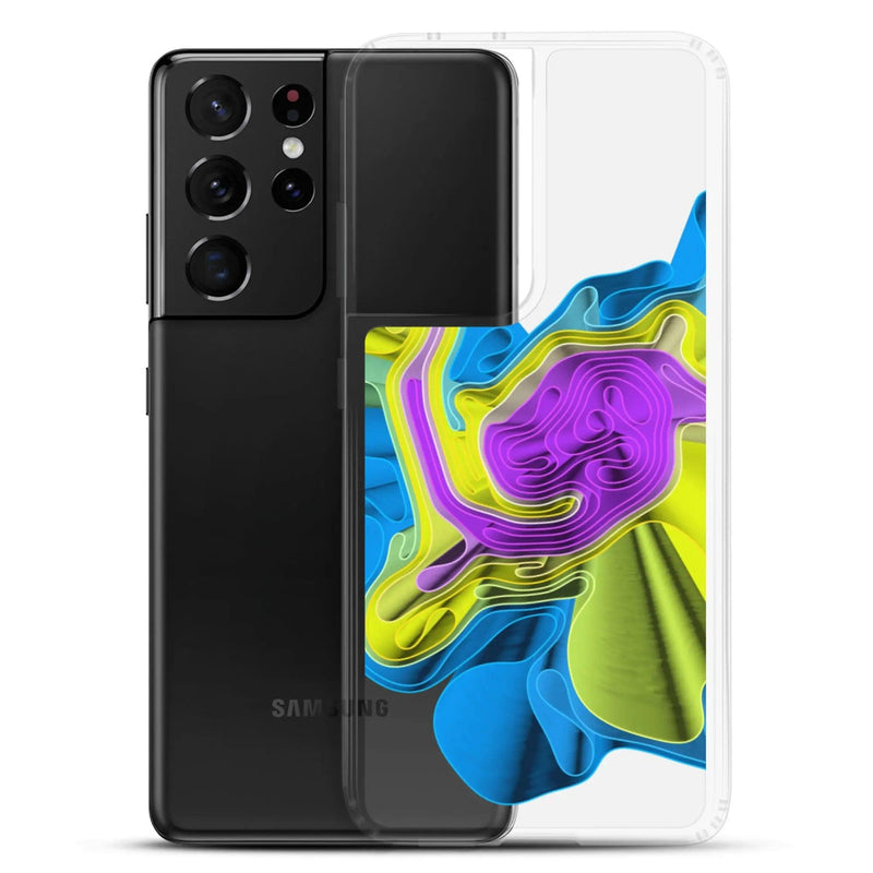 Load image into Gallery viewer, Cool Colorful Waves Flexible Clear Samsung Case Bump Resistant Corners CREATIVETECH