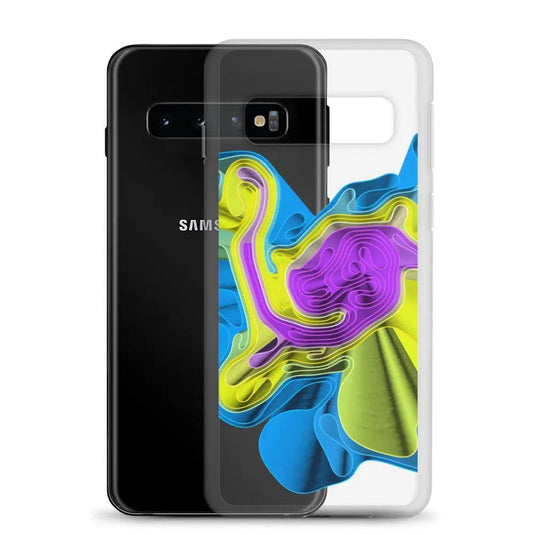 Cool Colorful Waves Flexible Clear Samsung Case Bump Resistant Corners CREATIVETECH