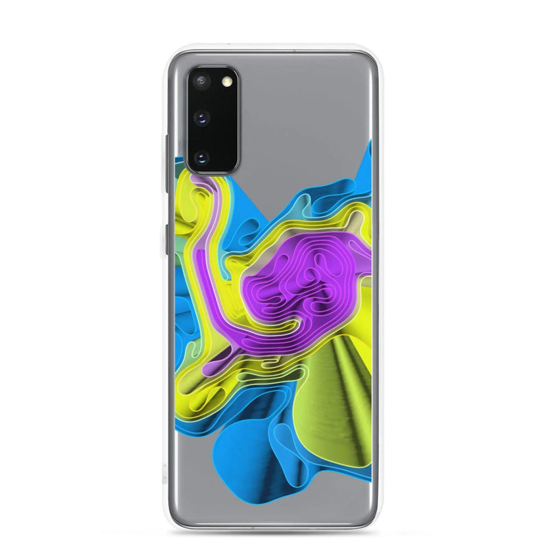 Load image into Gallery viewer, Cool Colorful Waves Flexible Clear Samsung Case Bump Resistant Corners CREATIVETECH