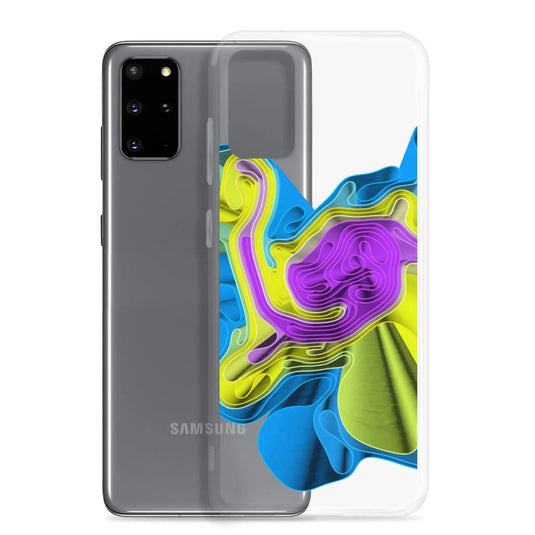 Cool Colorful Waves Flexible Clear Samsung Case Bump Resistant Corners CREATIVETECH