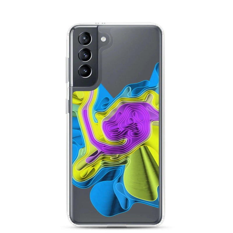 Load image into Gallery viewer, Cool Colorful Waves Flexible Clear Samsung Case Bump Resistant Corners CREATIVETECH