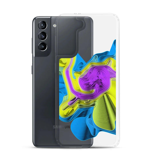 Cool Colorful Waves Flexible Clear Samsung Case Bump Resistant Corners CREATIVETECH