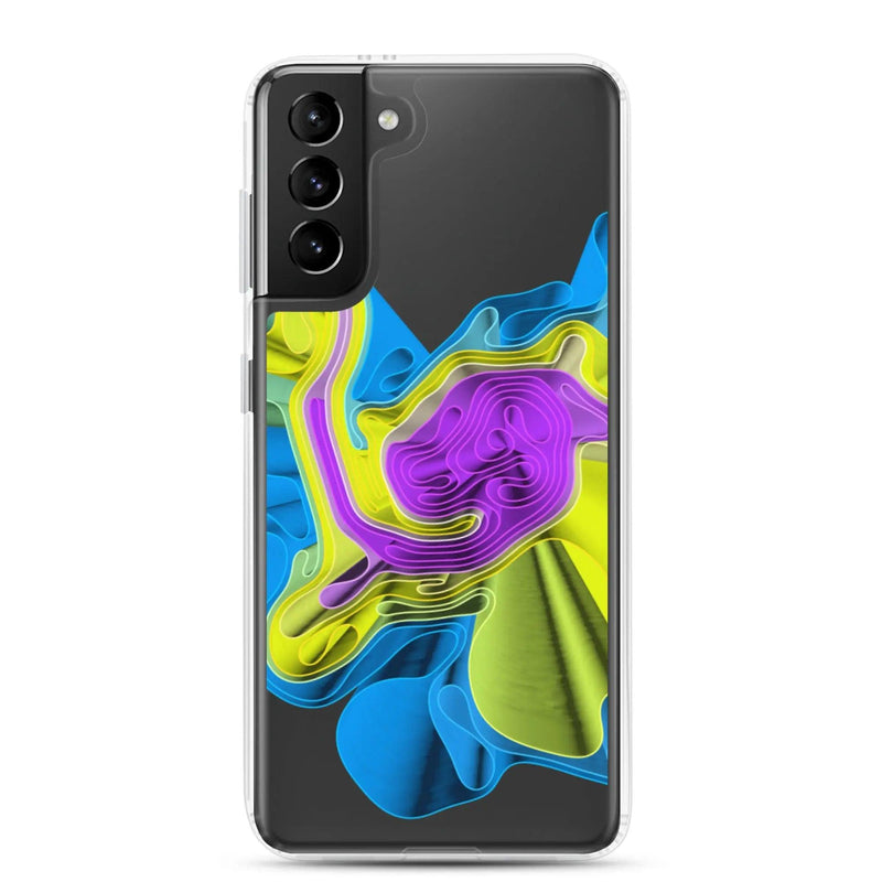 Load image into Gallery viewer, Cool Colorful Waves Flexible Clear Samsung Case Bump Resistant Corners CREATIVETECH