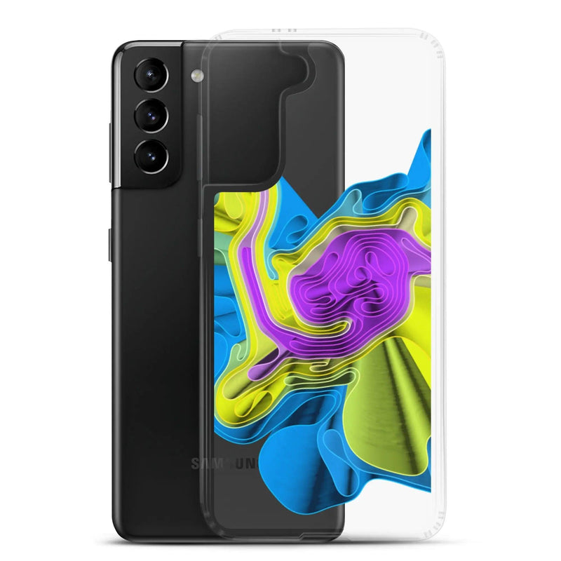 Load image into Gallery viewer, Cool Colorful Waves Flexible Clear Samsung Case Bump Resistant Corners CREATIVETECH