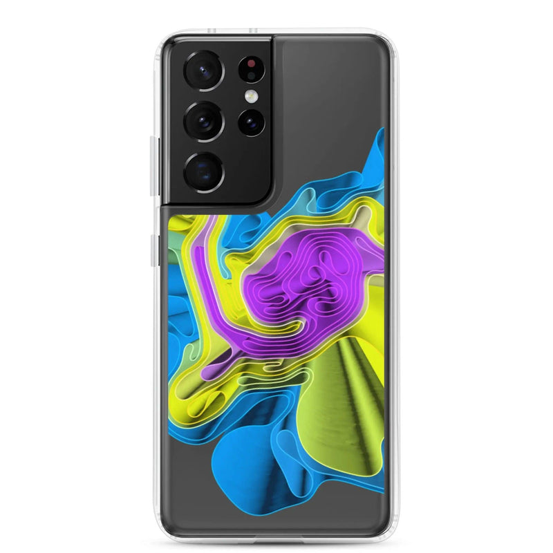 Load image into Gallery viewer, Cool Colorful Waves Flexible Clear Samsung Case Bump Resistant Corners CREATIVETECH