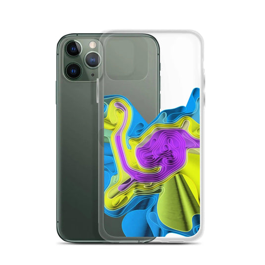 Cool Colorful Waves Flexible Clear iPhone Case Bump Resistant Corners CREATIVETECH