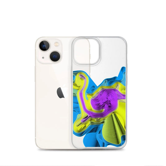 Cool Colorful Waves Flexible Clear iPhone Case Bump Resistant Corners CREATIVETECH