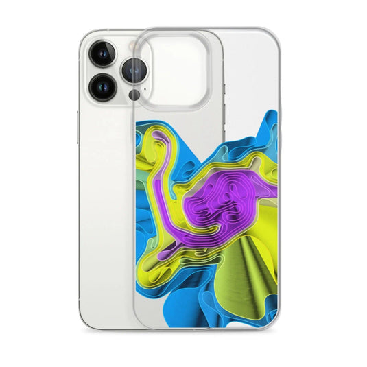 Cool Colorful Waves Flexible Clear iPhone Case Bump Resistant Corners CREATIVETECH