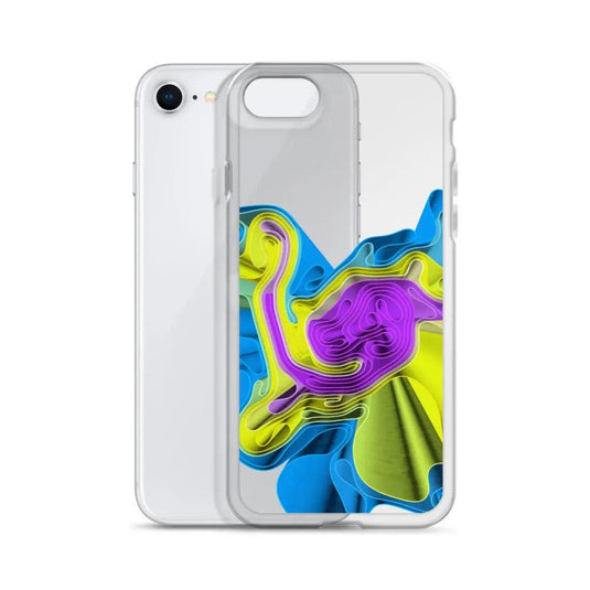 Cool Colorful Waves Flexible Clear iPhone Case Bump Resistant Corners CREATIVETECH
