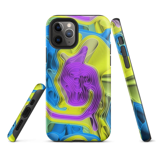 Cool Colorful Waves Variation Double Layered Impact Resistant Tough iPhone Case 3D Wrap Matte or Glossy Finish CREATIVETECH