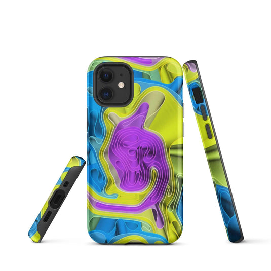 Cool Colorful Waves Variation Double Layered Impact Resistant Tough iPhone Case 3D Wrap Matte or Glossy Finish CREATIVETECH