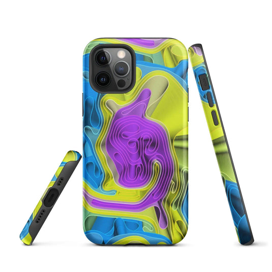 Cool Colorful Waves Variation Double Layered Impact Resistant Tough iPhone Case 3D Wrap Matte or Glossy Finish CREATIVETECH