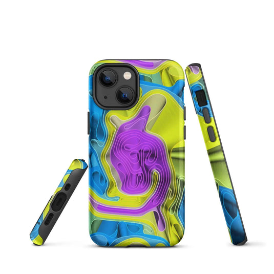 Cool Colorful Waves Variation Double Layered Impact Resistant Tough iPhone Case 3D Wrap Matte or Glossy Finish CREATIVETECH