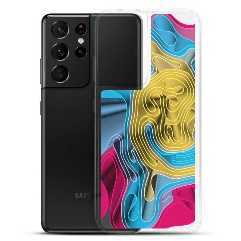 Load image into Gallery viewer, Cool Colorful Waves Variation Flexible Clear Samsung Case Bump Resistant Corners CREATIVETECH