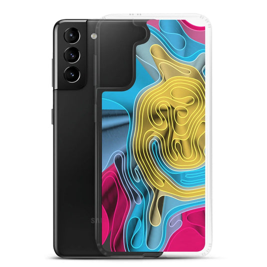 Cool Colorful Waves Variation Flexible Clear Samsung Case Bump Resistant Corners CREATIVETECH