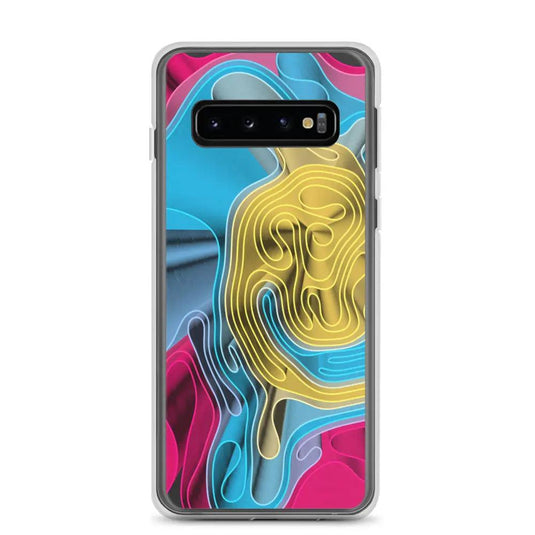 Cool Colorful Waves Variation Flexible Clear Samsung Case Bump Resistant Corners CREATIVETECH