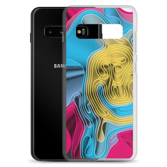 Cool Colorful Waves Variation Flexible Clear Samsung Case Bump Resistant Corners CREATIVETECH