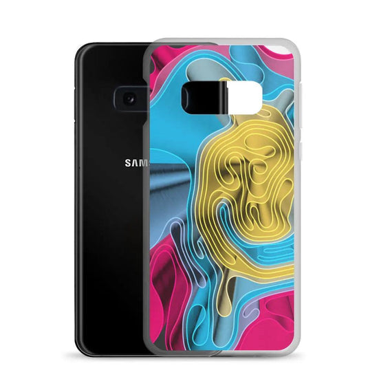 Cool Colorful Waves Variation Flexible Clear Samsung Case Bump Resistant Corners CREATIVETECH