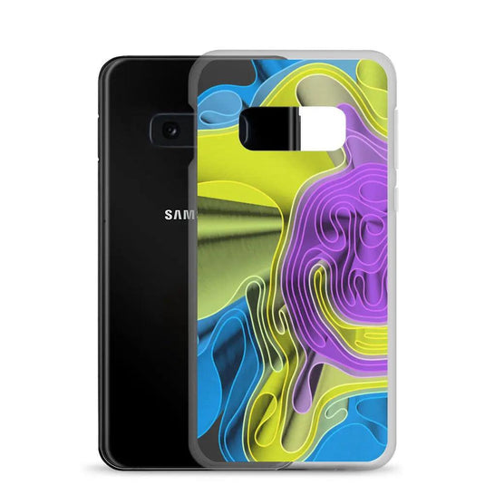 Cool Colorful Waves Variation Flexible Clear Samsung Case Bump Resistant Corners CREATIVETECH