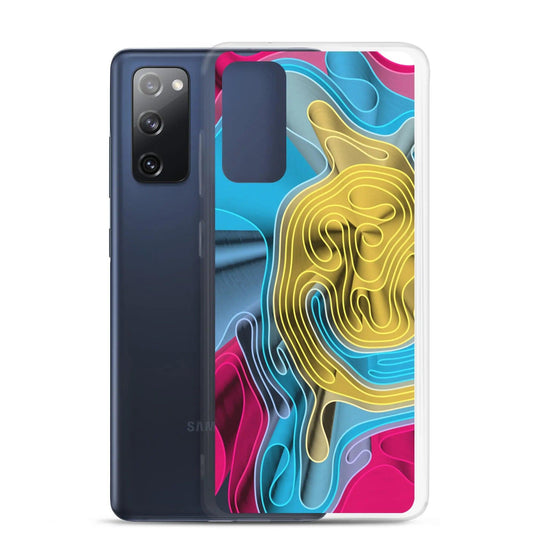 Cool Colorful Waves Variation Flexible Clear Samsung Case Bump Resistant Corners CREATIVETECH
