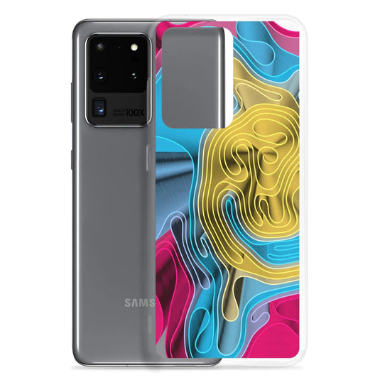 Cool Colorful Waves Variation Flexible Clear Samsung Case Bump Resistant Corners CREATIVETECH