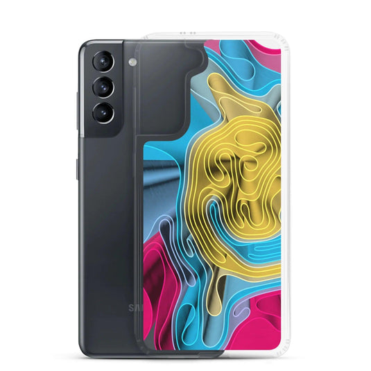 Cool Colorful Waves Variation Flexible Clear Samsung Case Bump Resistant Corners CREATIVETECH