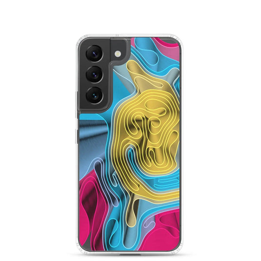 Cool Colorful Waves Variation Flexible Clear Samsung Case Bump Resistant Corners CREATIVETECH