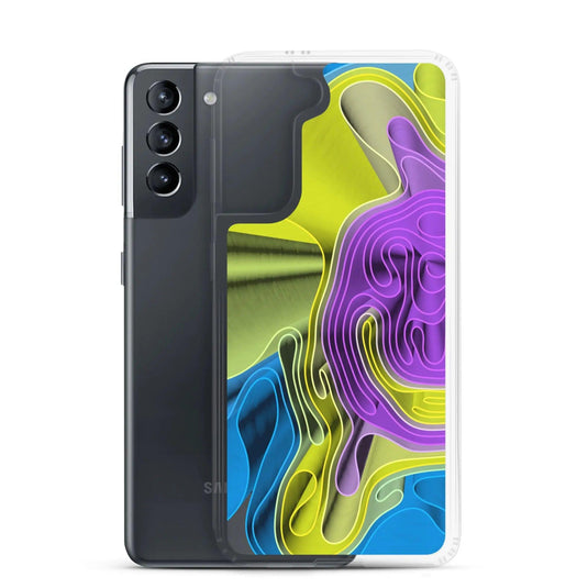 Cool Colorful Waves Variation Flexible Clear Samsung Case Bump Resistant Corners CREATIVETECH