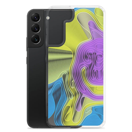 Cool Colorful Waves Variation Flexible Clear Samsung Case Bump Resistant Corners CREATIVETECH