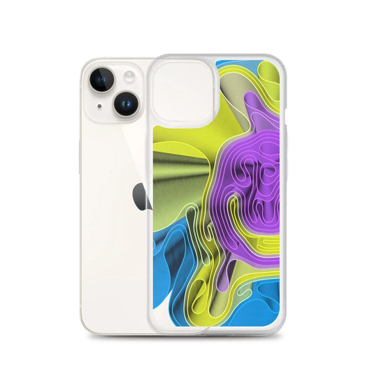 Cool Colorful Waves variation Flexible Clear iPhone Case Bump Resistant Corners CREATIVETECH