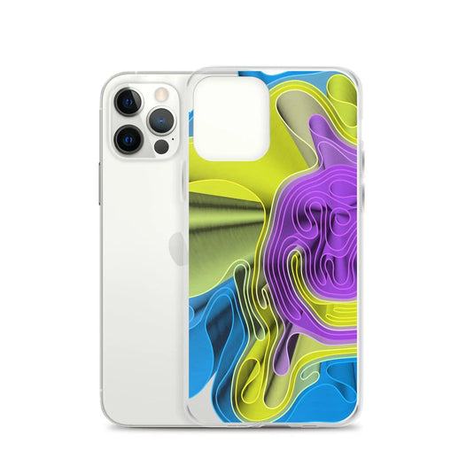 Cool Colorful Waves variation Flexible Clear iPhone Case Bump Resistant Corners CREATIVETECH