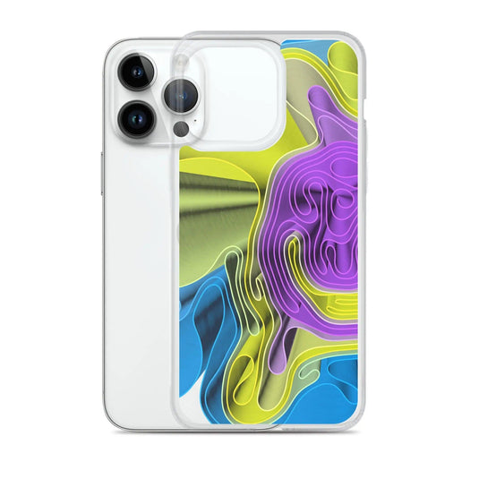 Cool Colorful Waves variation Flexible Clear iPhone Case Bump Resistant Corners CREATIVETECH