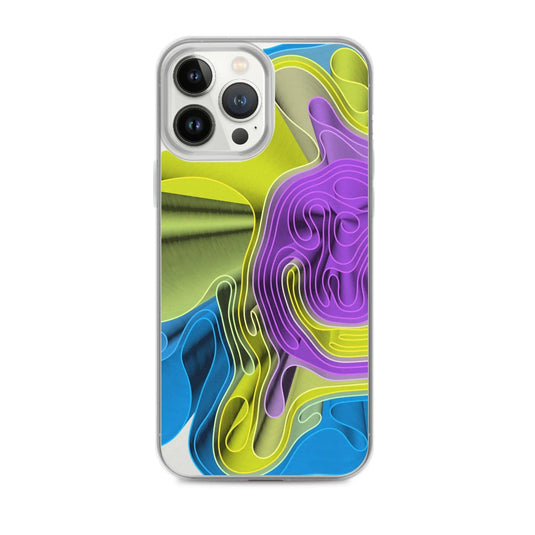 Cool Colorful Waves variation Flexible Clear iPhone Case Bump Resistant Corners CREATIVETECH