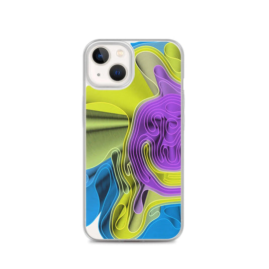 Cool Colorful Waves variation Flexible Clear iPhone Case Bump Resistant Corners CREATIVETECH