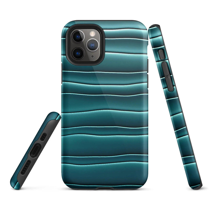 Load image into Gallery viewer, Cyan Blue Green Blob Double Layered Impact Resistant Tough iPhone Case 3D Wrap Matte or Glossy Finish CREATIVETECH