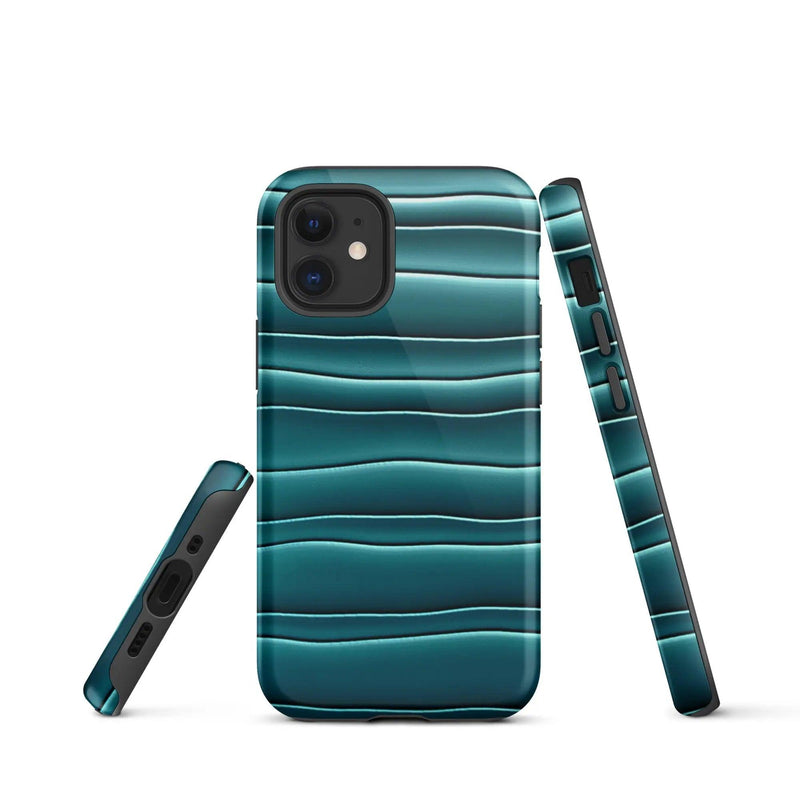 Load image into Gallery viewer, Cyan Blue Green Blob Double Layered Impact Resistant Tough iPhone Case 3D Wrap Matte or Glossy Finish CREATIVETECH