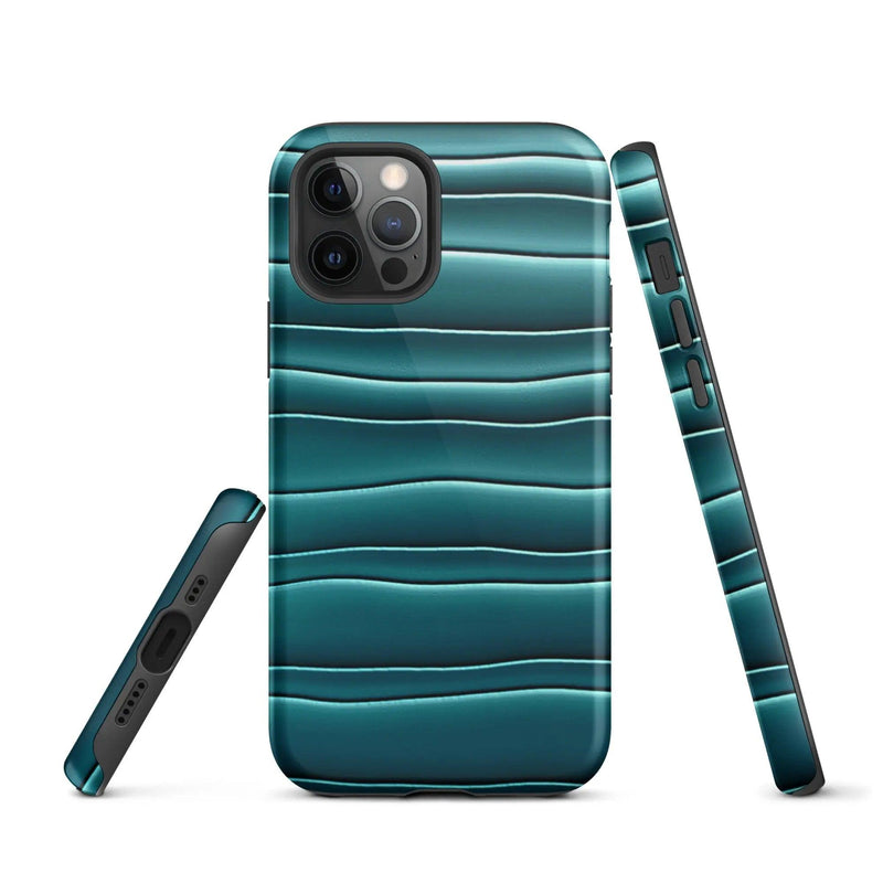Load image into Gallery viewer, Cyan Blue Green Blob Double Layered Impact Resistant Tough iPhone Case 3D Wrap Matte or Glossy Finish CREATIVETECH