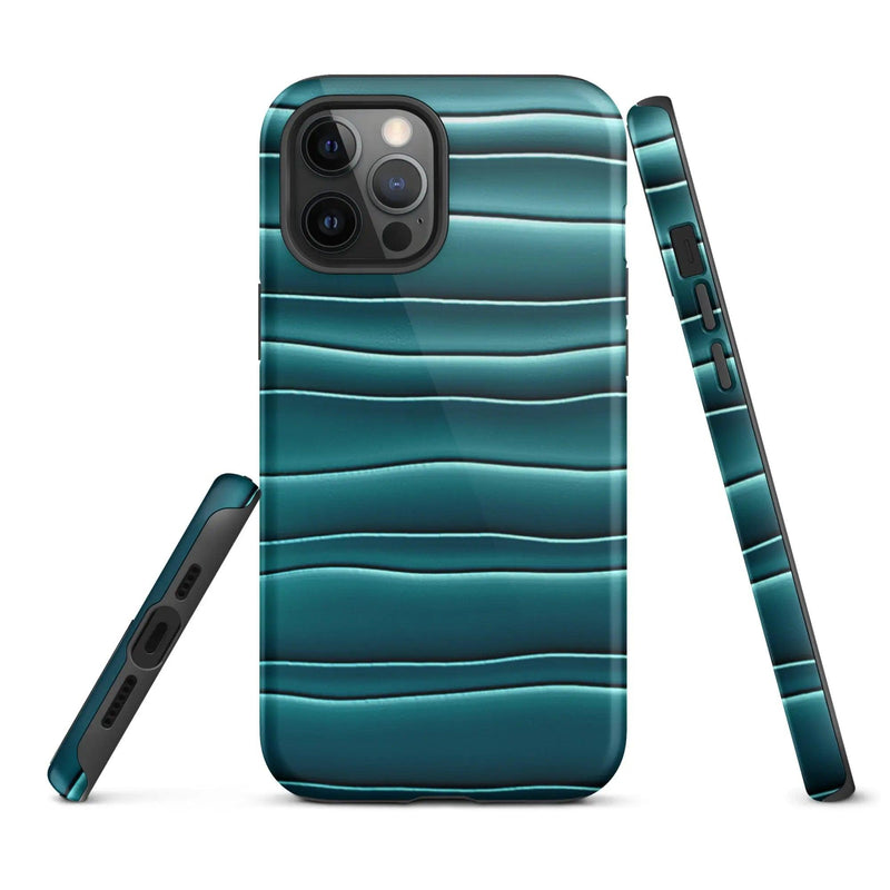 Load image into Gallery viewer, Cyan Blue Green Blob Double Layered Impact Resistant Tough iPhone Case 3D Wrap Matte or Glossy Finish CREATIVETECH