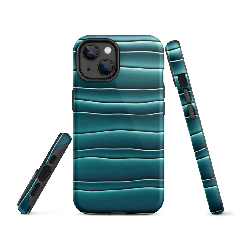 Load image into Gallery viewer, Cyan Blue Green Blob Double Layered Impact Resistant Tough iPhone Case 3D Wrap Matte or Glossy Finish CREATIVETECH
