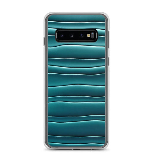 Cyan Green Blob Flexible Clear Samsung Case Bump Resistant Corners CREATIVETECH