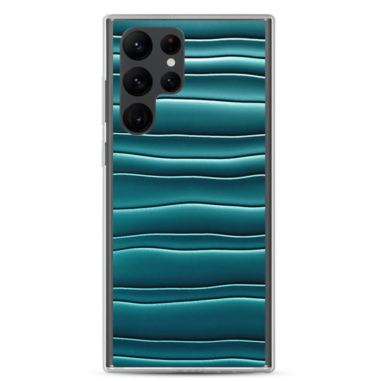 Cyan Green Blob Flexible Clear Samsung Case Bump Resistant Corners CREATIVETECH