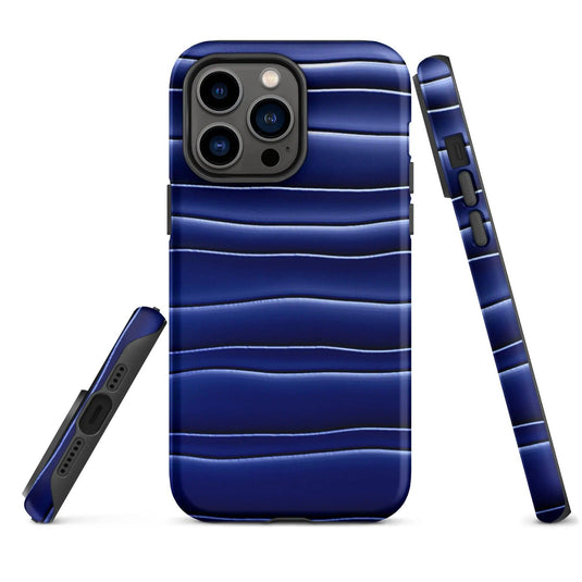 Dark Blue Blob Double Layered Impact Resistant Tough iPhone Case 3D Wrap Matte or Glossy Finish CREATIVETECH