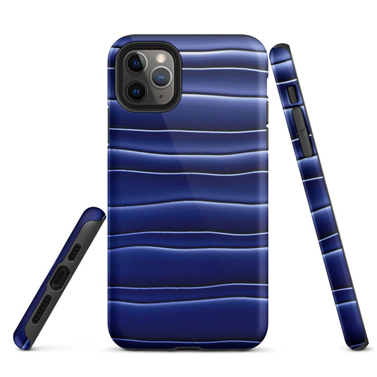 Dark Blue Blob Double Layered Impact Resistant Tough iPhone Case 3D Wrap Matte or Glossy Finish CREATIVETECH