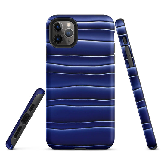 Dark Blue Blob Double Layered Impact Resistant Tough iPhone Case 3D Wrap Matte or Glossy Finish CREATIVETECH