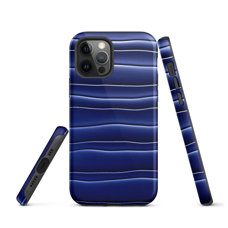 Load image into Gallery viewer, Dark Blue Blob Double Layered Impact Resistant Tough iPhone Case 3D Wrap Matte or Glossy Finish CREATIVETECH