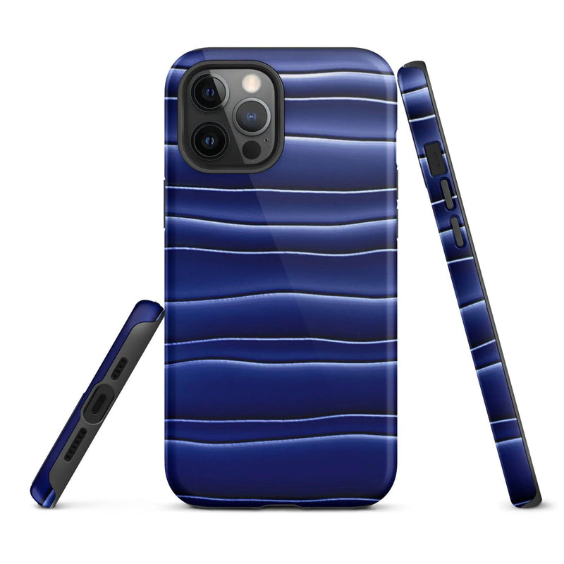 Load image into Gallery viewer, Dark Blue Blob Double Layered Impact Resistant Tough iPhone Case 3D Wrap Matte or Glossy Finish CREATIVETECH